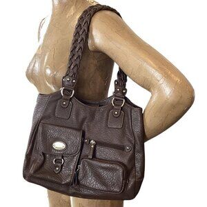Rosetti Brown Multi Pocket Purse/Bag Organizer Shoulder Bag #46K